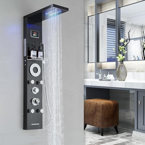 RUMOSE Matte Black Shower Panel view 4