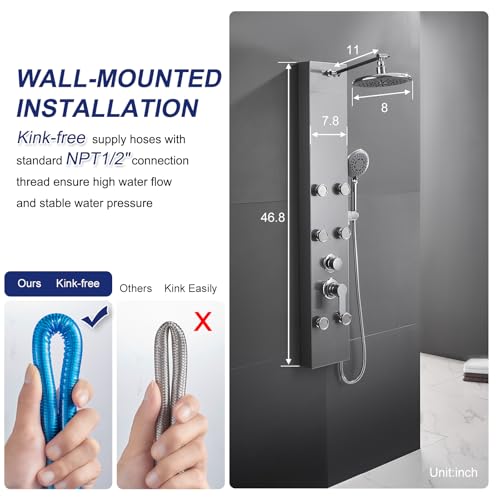 ROVATE Shower Panel Tower System view 3