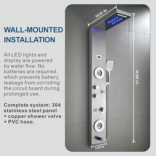 ELLO&ALLO Stainless Steel Shower Panel view 2