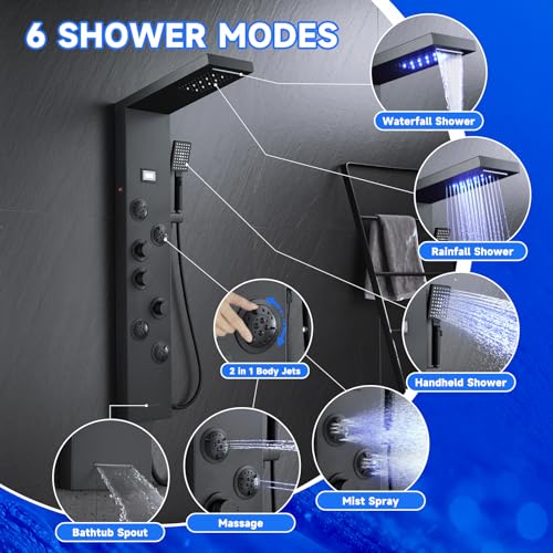 MENATT 5-in-1 LED Shower Panel view 5