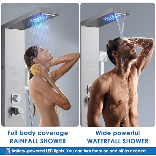 ROVOGO LED Shower Panel Tower view 2